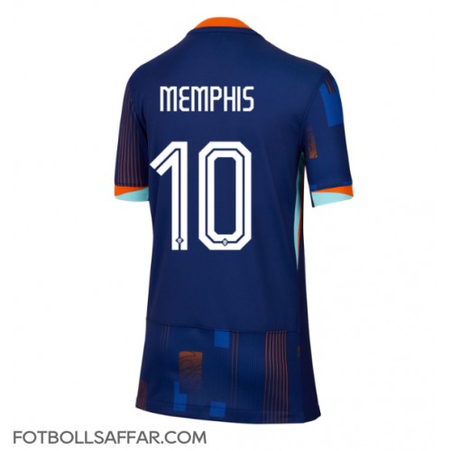 Nederländerna Memphis Depay #10 Bortatröja Dam EM 2024 Kortärmad